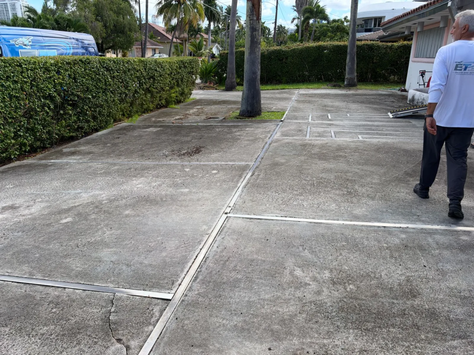Before: concrete driveway
